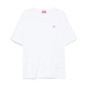 Witte Crew Neck T-shirts en Polos Diesel , White , Heren