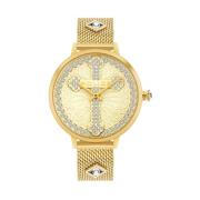 Gouden Damesmode Horloge Police , Yellow , Dames