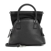 Zwarte leren handtas met kettingriem Maison Margiela , Black , Dames