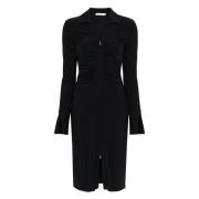 Midi Jurk met Rits Detail Patrizia Pepe , Black , Dames