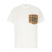 Casual Katoenen T-Shirt voor Mannen Burberry , White , Dames