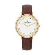 Gouden Leren Klassiek Elegant Heren Horloge Pierre Cardin , Yellow , H...