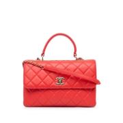 Pre-owned Leather handbags Chanel Vintage , Red , Dames