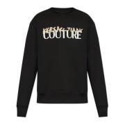 Sweatshirt met bedrukt logo Versace Jeans Couture , Black , Heren