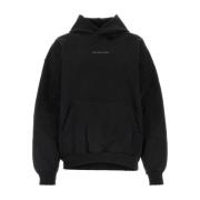 Zwarte Katoenen Hoodie met Strass Logo Balenciaga , Black , Dames