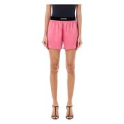 Luxe Roze Zijden Boxershorts Tom Ford , Pink , Dames