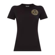 T-shirt met bedrukt logo Versace Jeans Couture , Black , Dames