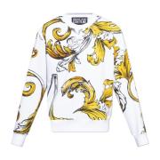 Sweatshirt met Outline Barocco-print Versace Jeans Couture , White , H...