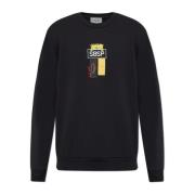 Sweatshirt met logo Iceberg , Black , Heren