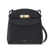 Zwarte Gancini Plaque Schoudertas Salvatore Ferragamo , Black , Dames