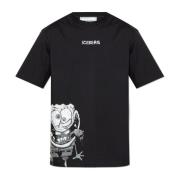 Bedrukt T-shirt Iceberg , Black , Heren