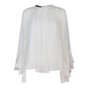 Wit zijden overhemdset Max Mara Studio , White , Dames