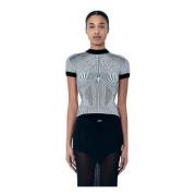 Jacquard Gebreide Top met Contrastbies Jean Paul Gaultier , Gray , Dam...