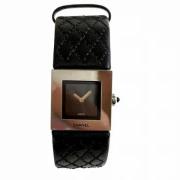 Pre-owned Leather watches Chanel Vintage , Black , Dames