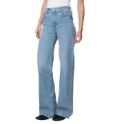 Hoge Taille Palazzo Cloudy Bleach Jeans Lois , Blue , Dames