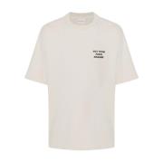 Slogan T-shirt Stijlvol Model Drole de Monsieur , White , Heren