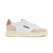 Leren Sneakers met Camel Hak Autry , White , Heren