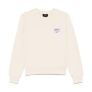 Biologisch Katoen Box Sweatshirt A.p.c. , Beige , Dames