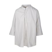 Mandarijn Kraag Shirt 193 Krijt Ami Paris , White , Dames