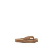 Moderne Suède Flip-Flop Sandalen Pedro García , Brown , Dames