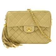 Pre-owned Leather chanel-bags Chanel Vintage , Beige , Dames