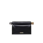 Zwarte Ronde Vierkante Clutch Tas Jacquemus , Black , Dames