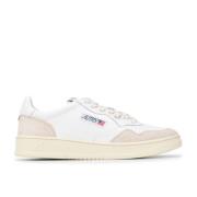 Witte leren sneaker met beige suède accenten Autry , White , Heren