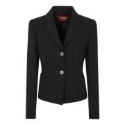 Zwarte Cadì Jas met Knoopsluiting Max Mara Studio , Black , Dames