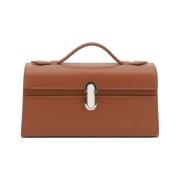 Elegante Leren Handtas met Verstelbare Band Savette , Brown , Dames