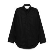 Poplin Trompe l`oeil Jurk Balenciaga , Black , Dames