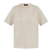 T-shirt met bedrukt logo Dsquared2 , Beige , Dames