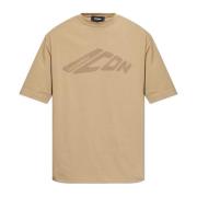 T-shirt met bedrukt logo Dsquared2 , Beige , Heren