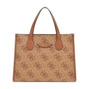 Stijlvolle 2 Compartiment Tote Tas Latte Guess , Brown , Dames