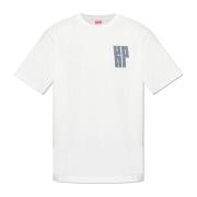 T-shirt met bedrukt logo Kenzo , White , Heren