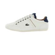 Witte Sneakers met Metalen Logo Lacoste , White , Heren