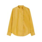 Asymmetrische zijden overhemd met ronde hals Max Mara , Yellow , Dames