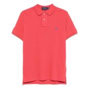 Aangepaste Slim Fit Katoenen Poloshirt Polo Ralph Lauren , Red , Heren