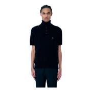 Wol Kasjmier Gebreide Poloshirt Vivienne Westwood , Black , Heren