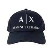 Blauwe Katoenen Zonneklep Hoed voor Mannen Armani Exchange , Blue , He...