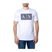 Witte Katoenen Crew Neck T-Shirt Armani Exchange , White , Heren