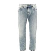 Mid-Rise Jeans met Versleten Effect en Riemlussen Dolce & Gabbana , Bl...