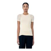 Gelaagd Crewneck T-shirt Jil Sander , Beige , Dames