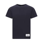 Logo Patch Katoenen T-Shirt Ronde Hals Jil Sander , Blue , Heren