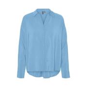 Queeny Oversized Geweven Shirt Vero Moda , Blue , Dames