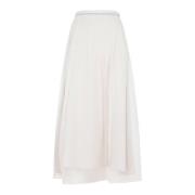 Organza Plissé Rok Brunello Cucinelli , White , Dames