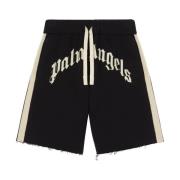 Zwarte Shorts met Streepdetail Palm Angels , Black , Heren