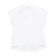 Witte V-hals Shirt Korte Mouwen Peserico , White , Dames