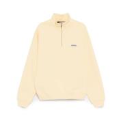 Beige Zip Sweater Drop Shoulder Jacquemus , Yellow , Heren