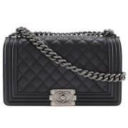 Pre-owned Leather shoulder-bags Chanel Vintage , Black , Dames