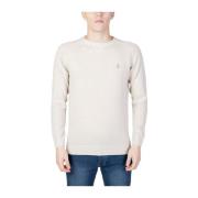 Beige Wool Blend T-Shirt Heren Jersey U.s. Polo Assn. , Beige , Heren